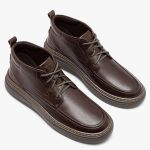 Bota Democrata Grid Couro Masculina Marrom