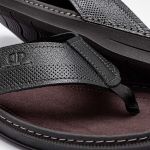 Chinelo Democrata Lazy Couro Masculino Preto
