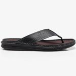 Chinelo Democrata Lazy Couro Masculino Preto