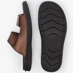Chinelo Democrata Lazy Couro Masculino Conhaque