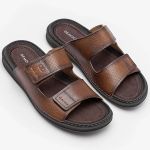 Chinelo Democrata Lazy Couro Masculino Conhaque