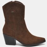 Bota Via Marte Western Cano Baixo 352-003 Feminina Dark Camel