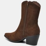 Bota Via Marte Western Cano Baixo 352-003 Feminina Dark Camel