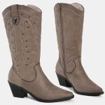 Bota Via Marte Western Camurça Cano Alto 257-010 Feminina Noz Moscada
