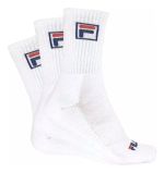Kit 3 Pares Meias Fila Cano Alto Fbox Unissex Branco