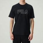Camiseta Fila Regular Letter Outline Masculina Preto