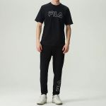 Camiseta Fila Regular Letter Outline Masculina Preto