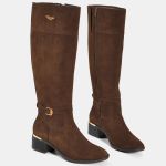 Bota Via Marte Montaria Camurça Cano longo 098-025 Feminina Marrom