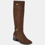 Bota Via Marte Montaria Camurça Cano longo 098-025 Feminina Marrom
