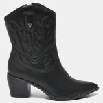 Bota Via Marte Western Cano Baixo 054-014 Feminina Preto