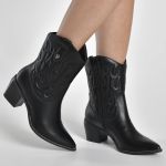 Bota Via Marte Western Cano Baixo 054-014 Feminina Preto