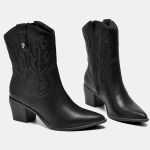 Bota Via Marte Western Cano Baixo 054-014 Feminina Preto