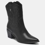 Bota Via Marte Western Cano Baixo 054-014 Feminina Preto