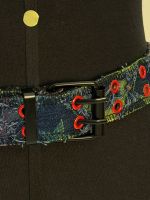 Cinto Denim Red Eyelet
