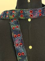 Cinto Denim Red Eyelet