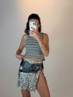 Saia Paetê Silver Cut