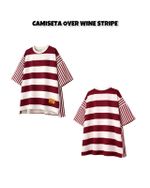 Camiseta Over Wine Stripe