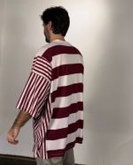 Camiseta Over Wine Stripe