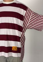 Camiseta Over Wine Stripe