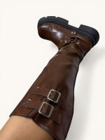 Bota Cano Alto Biker Marrom