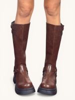 Bota Cano Alto Biker Marrom