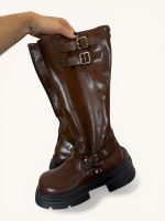Bota Cano Alto Biker Marrom