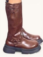 Bota Cano Alto Biker Marrom