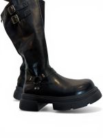 Bota Cano Alto Biker Preta