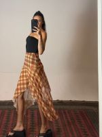 Saia Francesca Vintage Check — Edição Limitada