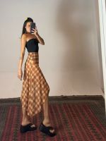 Saia Francesca Vintage Check — Edição Limitada