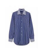 Camisa Paul Fredrick listrada azul e branca