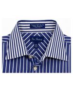 Camisa Paul Fredrick listrada azul e branca