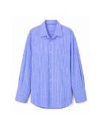 Camisa Vintage Listrada Azul Lavanda