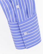 Camisa Vintage Listrada Azul Lavanda