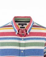 Camisa Tommy Hilfiger Cotton Linen Listrada