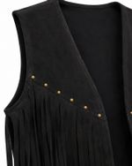 Colete Western Preto com Franjas