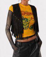 Colete Western Preto com Franjas
