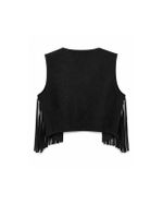 Colete Western Preto com Franjas