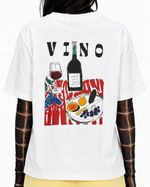 Camiseta Vino Dinner Party Branca