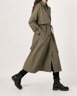 Trench Coat Perry Ellis Verde Oliva Vintage