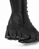 Bota Stacy Tratorada Cano Alto Preta