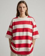 Camiseta Over Red Stripe