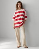 Camiseta Over Red Stripe