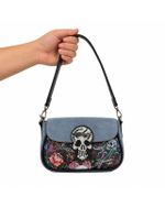 Bolsa Ed Hardy Blue Tattoo Skull Y2K