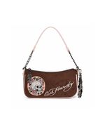 Bolsa Ed Hardy Brown Rose Skull Y2K