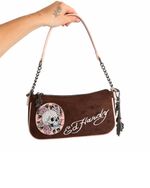 Bolsa Ed Hardy Brown Rose Skull Y2K