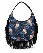 Bolsa Ed Hardy Fringe Skull Hobo