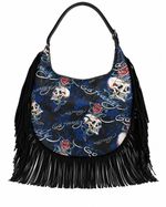 Bolsa Ed Hardy Fringe Skull Hobo