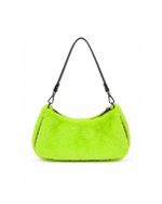 Bolsa Baguete Von Dutch Faux Fur Verde Neon Y2K