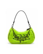 Bolsa Baguete Von Dutch Faux Fur Verde Neon Y2K
